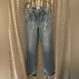Joie Rucker Serra Light Blue Distressed Straight Leg Jeans
